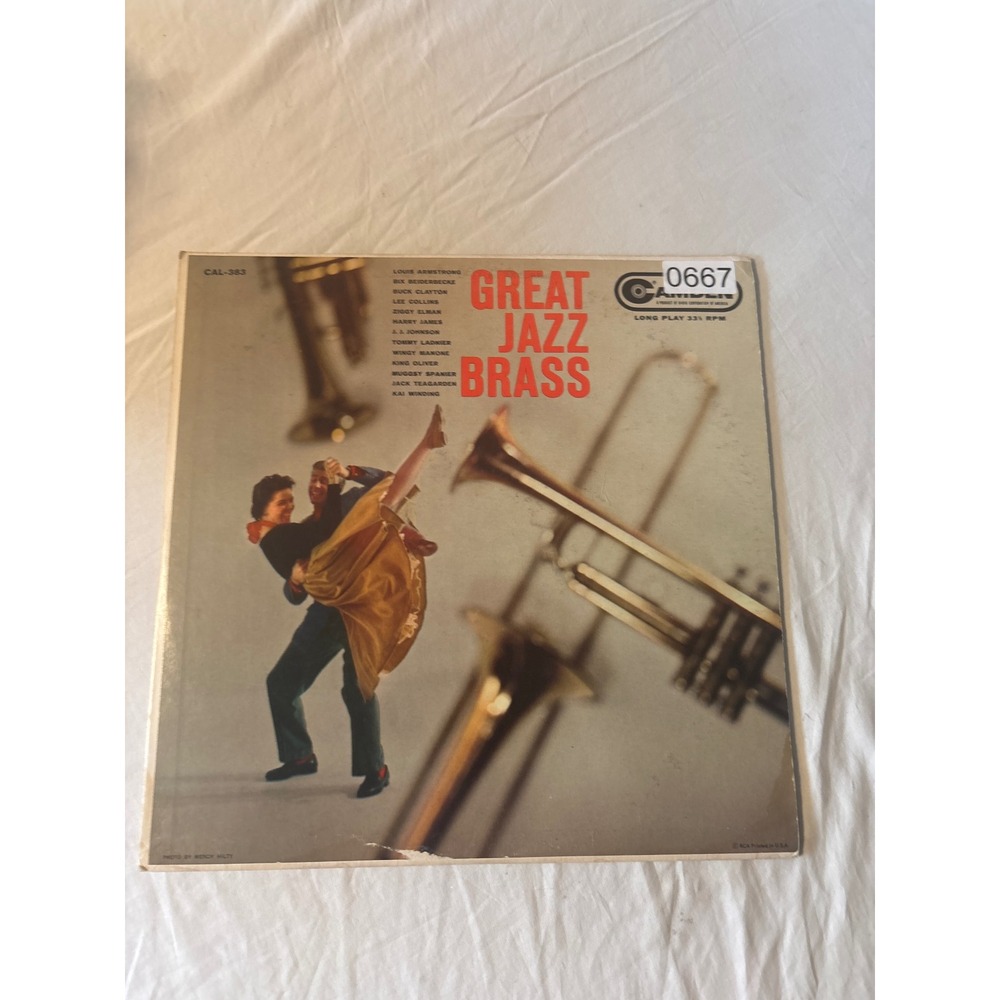 RCA Camden Great Jazz Brass Vinyl LP Louis Armstrong CAL-383 12" Good Vintage